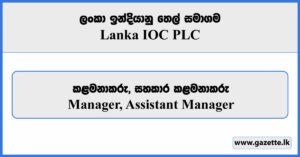 Manager, Assistant Manager - Lanka IOC Vacancies 2024