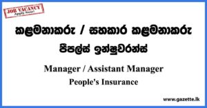 Manager, Assistant Manager - People’s Insurance Job Vacancies 2023