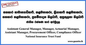 Manager, Assistant Manager, Procurement Officer - National Insurance Trust Fund