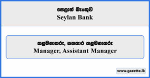 Manager, Assistant Manager - Seylan Bank Vacancies 2025