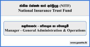 Manager (General Administration & Operations) National Insurance Trust Fund Vacancies 2026