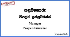 Manager - People’s Insurance Job Vacancies 2023