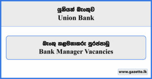 Manager - Union Bank Vacancies 2024
