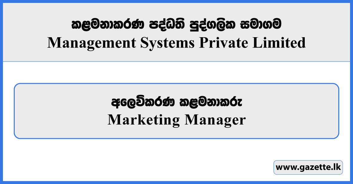 Marketing Manager - Management Systems Private Limited Vacancies 2025