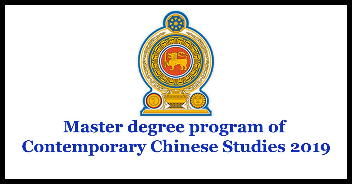 Master degree program of Contemporary Chinese Studies 2019