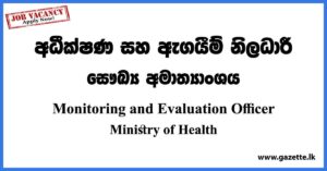 Monitoring and Evaluation Officer - Ministry of Health