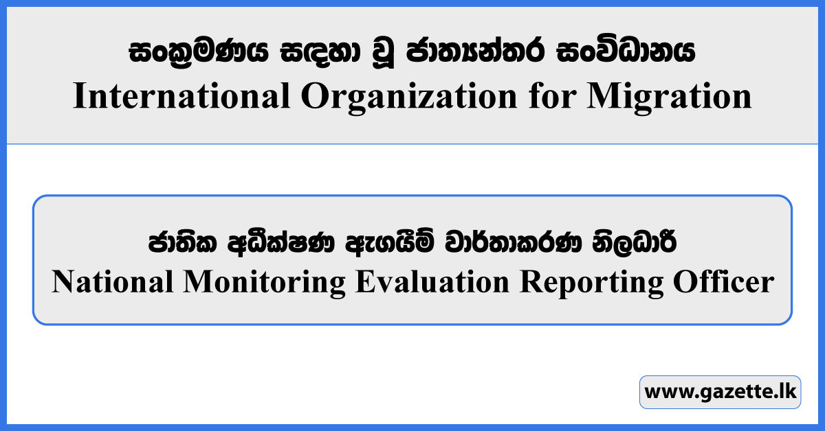 National Monitoring Evaluation Reporting Officer - International Organization for Migration Vacancies 2024
