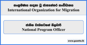 National Program Officer - International Organization for Migration Vacancies 2024