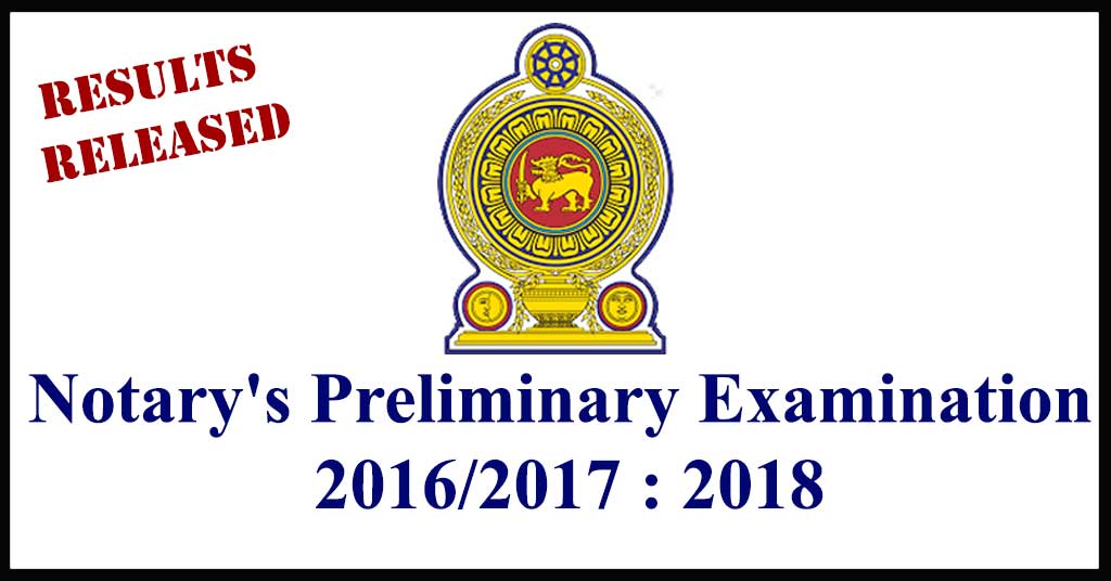 Notary's Preliminary Examination - 2016/2017 : 2018