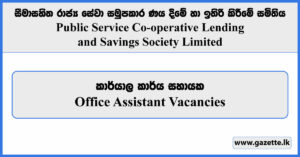 Office Assistant - Public Service Co-operative Lending and Savings Society Limited Vacancies 2024