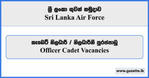 Sri Lanka Air Force Vacancies 2023 - Officer Cadet
