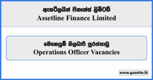 Operations Officer - Assetline Finance Limited Vacancies 2024