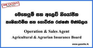 Operation & Sales Agent Vacancies