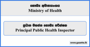 Principal Public Health Inspector (PHI) - Ministry of Health Vacancies 2023