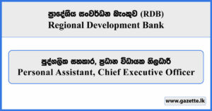 Personal Assistant, Chief Executive Officer - Regional Development Bank Vacancies 2025