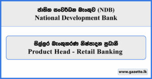 Product Head (Retail Banking) - National Development Bank Vacancies 2026