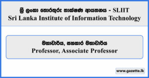 Professor, Associate Professor - SLIIT Vacancies 2025