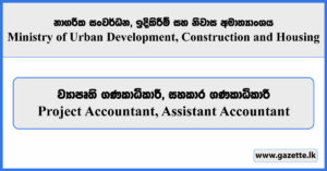 Project Accountant, Assistant Accountant - Ministry of Urban Development, Construction and Housing Vacancies 2025