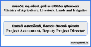 Project Accountant, Deputy Project Director - Ministry of Agriculture, Livestock, Lands and Irrigation Vacancies 2026