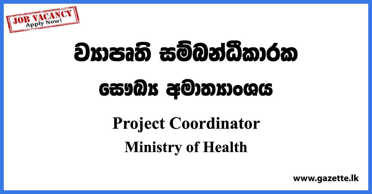 Project Coordinator (HSEP) - Ministry of Health Vacancies 2023