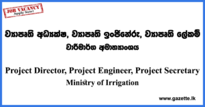 Project Director, Project Engineer, Project Secretary
