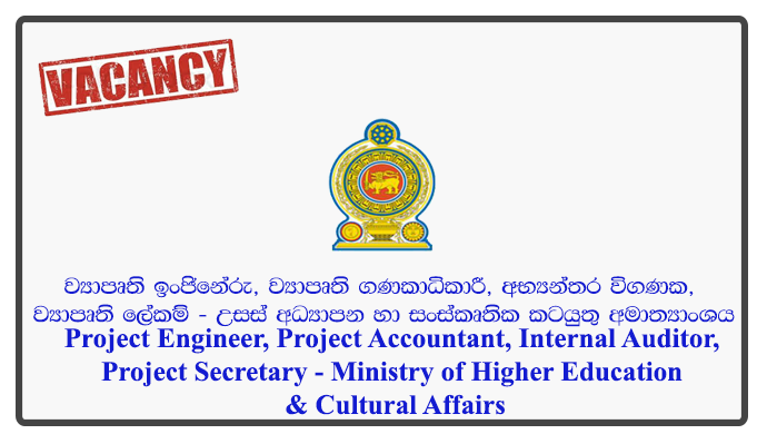 Project Engineer, Project Accountant, Internal Auditor, Project Secretary - Ministry of Higher Education & Cultural Affairs