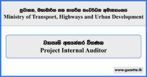 Project Internal Auditor - Ministry of Transport, Highways and Urban Development Vacancies 2026