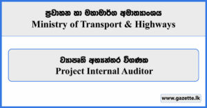 Project Internal Auditor - Ministry of Transport & Highways Vacancies 2023