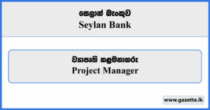 Project Manager - Seylan Bank Job Vacancies 2023