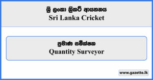 Quantity Surveyor Vacancies 2023 - Sri Lanka Cricket Vacancies