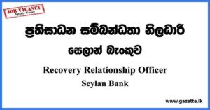 Recovery Relationship Executive - Seylan Bank Vacancies 2023