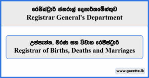 Registrar of Births, Deaths and Marriages - Registrar General's Department Vacancies 2023