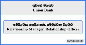 Relationship Manager, Relationship Officer - Union Bank Vacancies 2024