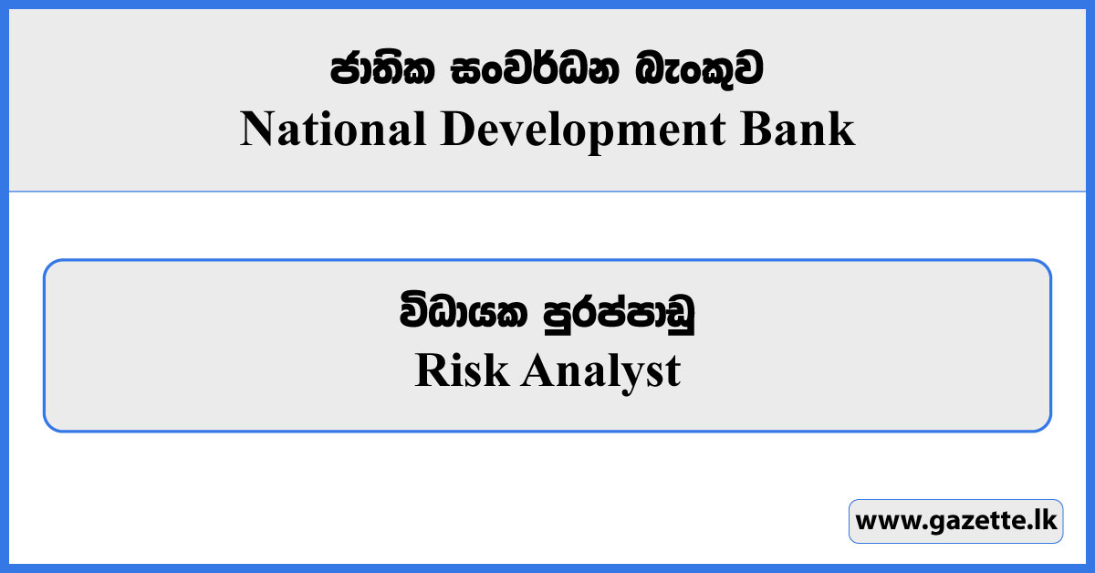 Risk Analyst - National Development Bank Vacancies 203