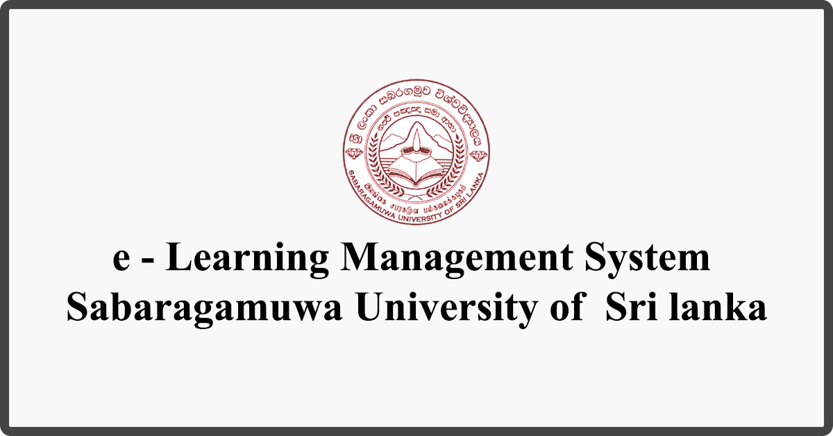 e - Learning Management System - Sabaragamuwa University of Sri lanka