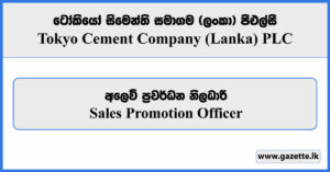 Sales Promotion Officer - Tokyo Cement Company Limited Vacancies 2023