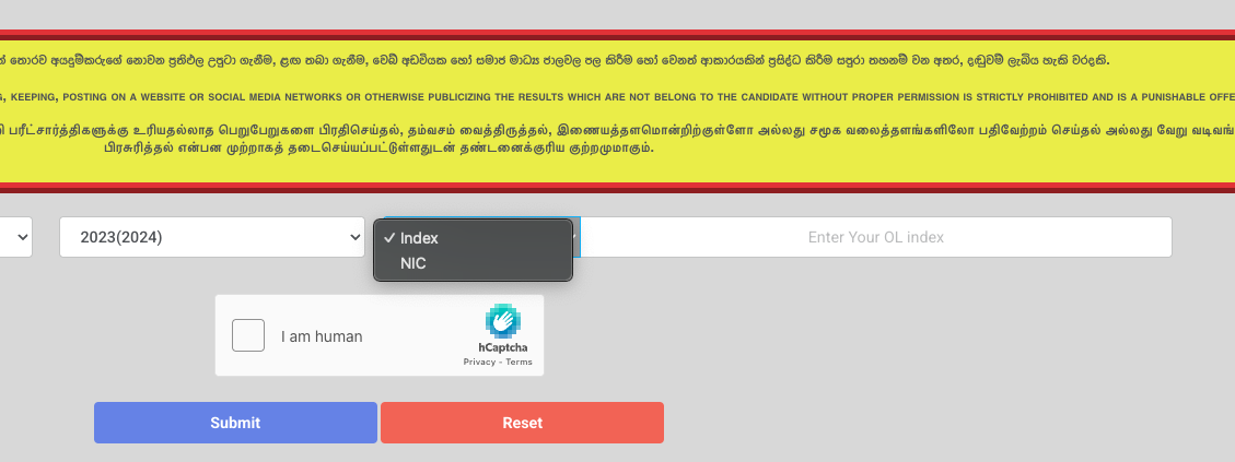 What if I forget my GCE O/L index number
