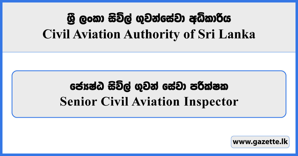 Senior Civil Aviation Inspector - Civil Aviation Authority Vacancies 2026