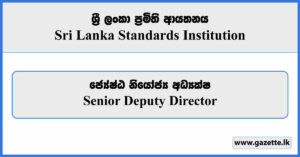 Senior Deputy Director - Sri Lanka Standards Institution Vacancies 2023