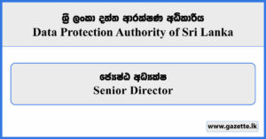 Senior Director - Data Protection Authority of Sri Lanka Vacancies 2026