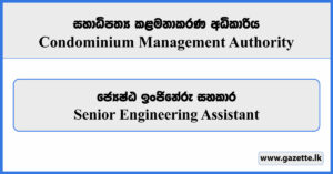 Senior Engineering Assistant - Condominium Management Authority Vacancies 2024