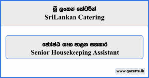 Senior Housekeeping Assistant - Sri Lankan Catering Vacancies 2024