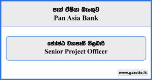 Senior Project Officer - Pan Asia Bank Vacancies 2023