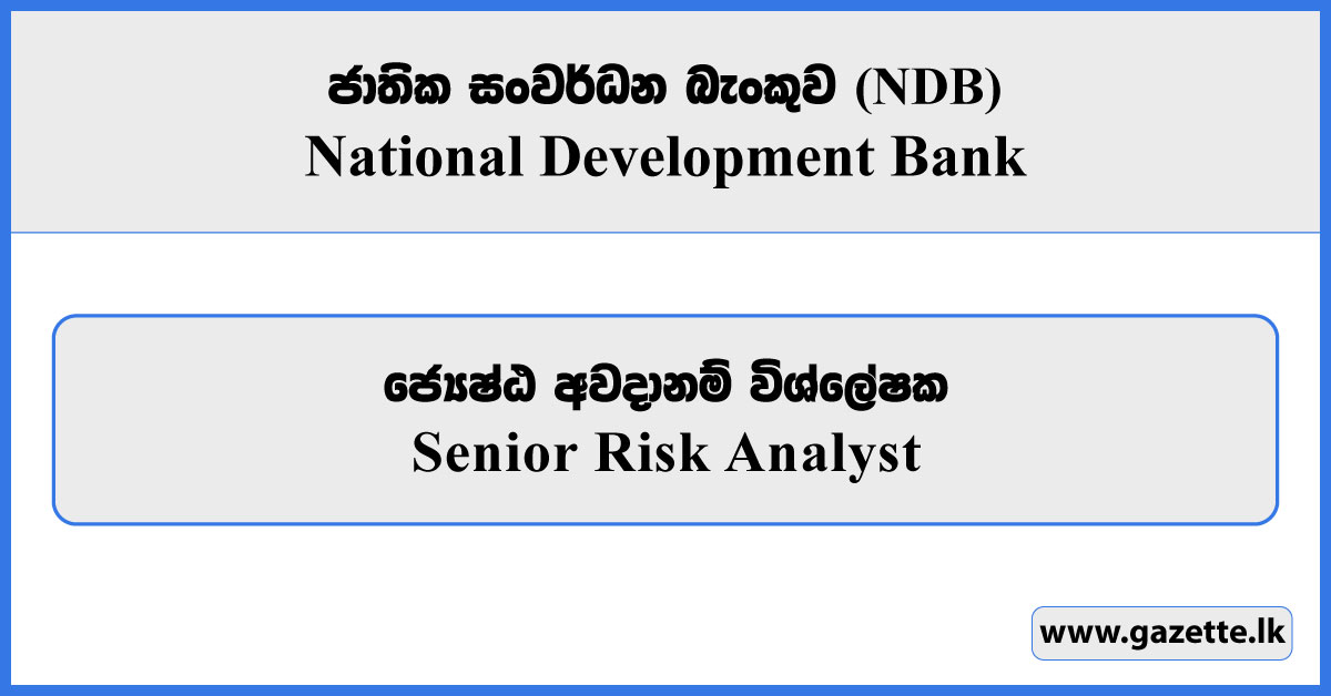 Senior Risk Analyst - National Development Bank Vacancies 2026