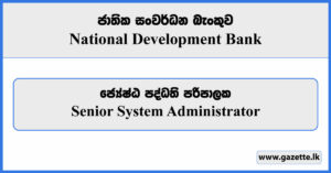 System Administrator - National Development Bank Vacancies 2024