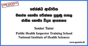 Senior Tutor - National Institute of Health Sciences Vacancies 2023