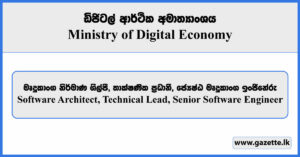 Software Architect, Technical Lead, Senior Software Engineer - Ministry of Digital Economy Vacancies 2025