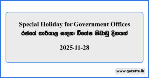 Special Holiday for Government Offices on 2025-11-28