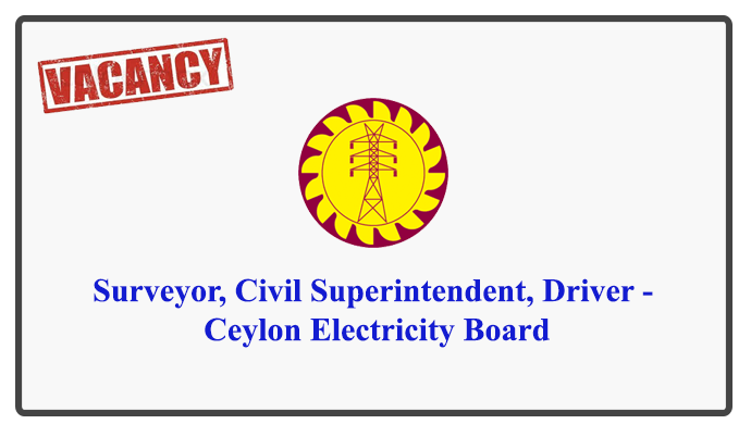 Surveyor, Civil Superintendent, Driver - Ceylon Electricity Board