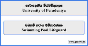 Swimming Pool Lifeguard - University of Peradeniya Vacancies 2024